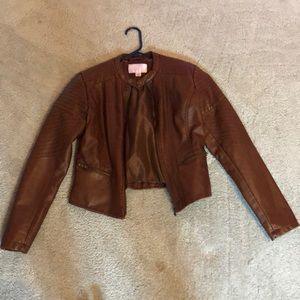Brown leather jacket